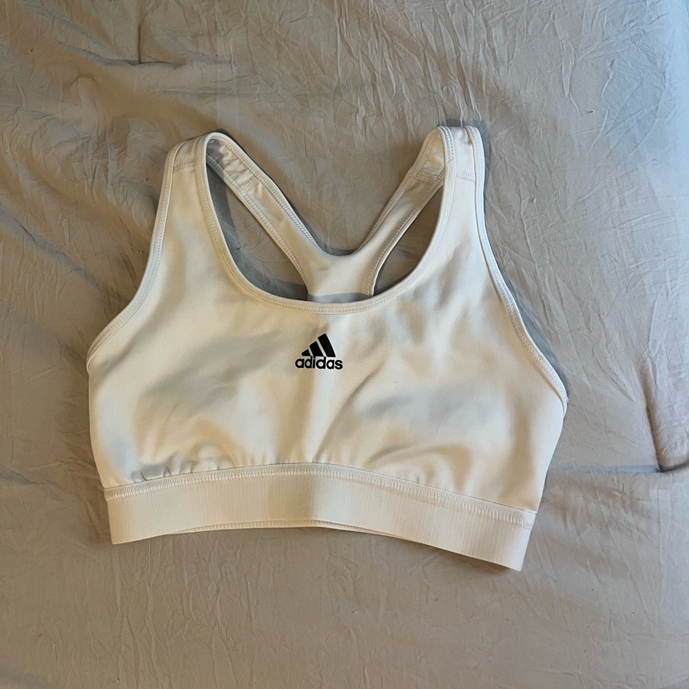 Adidas White Sports Bra
